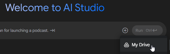 Google AI Studio My Drive