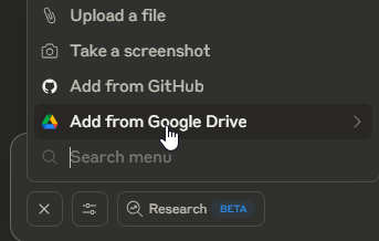 Claude Add from Google Drive